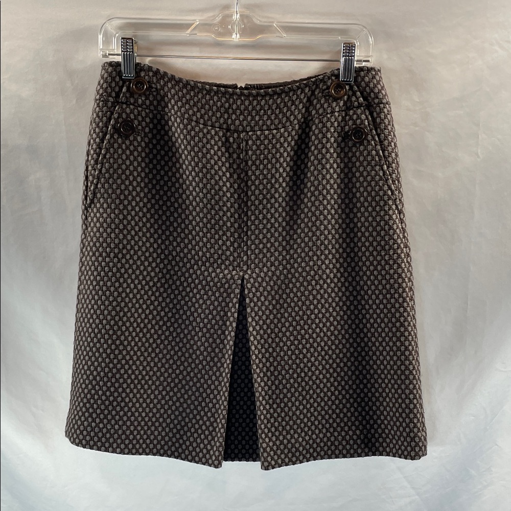 Ann Taylor Dark Brown Patterned Mini Skirt